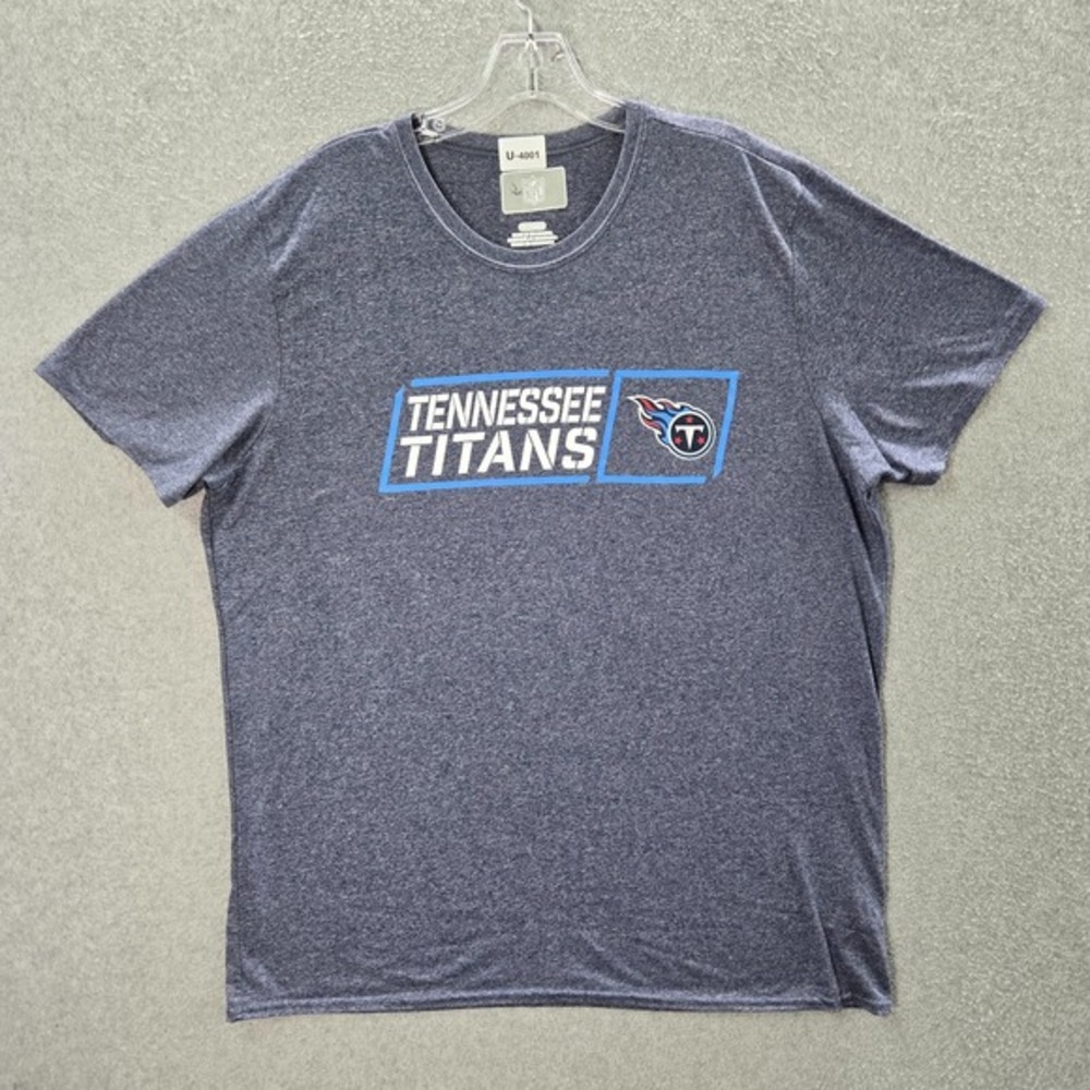Tennessee Titans Men Shirt XL Blue Heather NFL Logo Graphic Short Sleeve